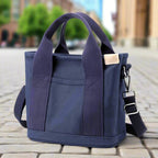 Canvas Crossbody Tote Bag - Navy - mosswell.us