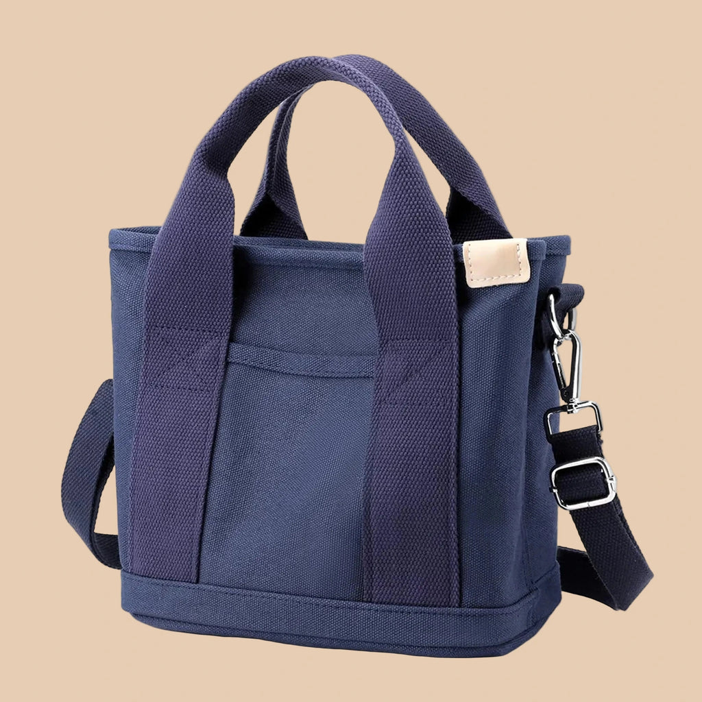 Canvas Crossbody Tote Bag - Navy - mosswell.us