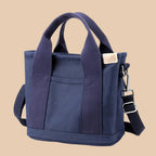 Canvas Crossbody Tote Bag - Navy - mosswell.us