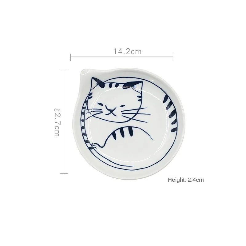 Cat Shaped Japanese Ceramic Plate - mosswell.us