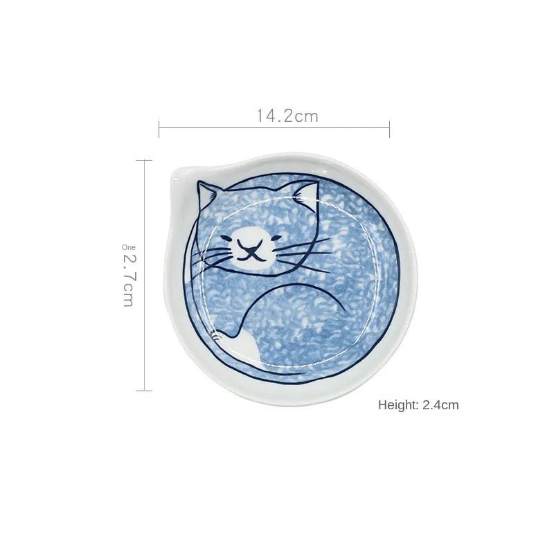 Cat Shaped Japanese Ceramic Plate - mosswell.us