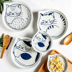 Cat Shaped Japanese Ceramic Plate - mosswell.us