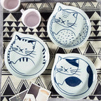 Cat Shaped Japanese Ceramic Plate - mosswell.us