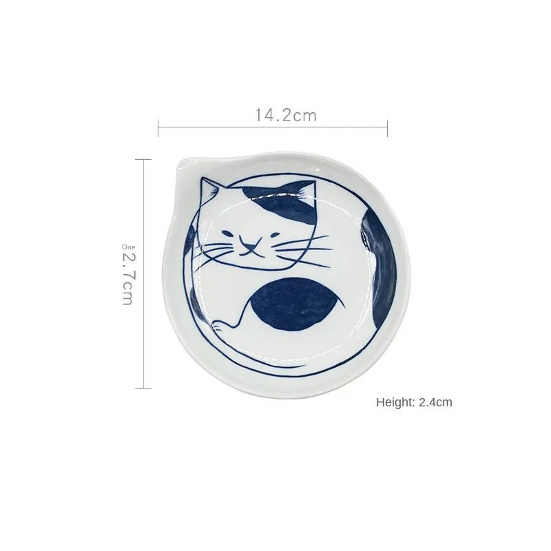 Cat Shaped Japanese Ceramic Plate - mosswell.us