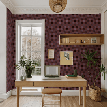 Checkered Quilt Wallpaper, eggplant - mosswell.us