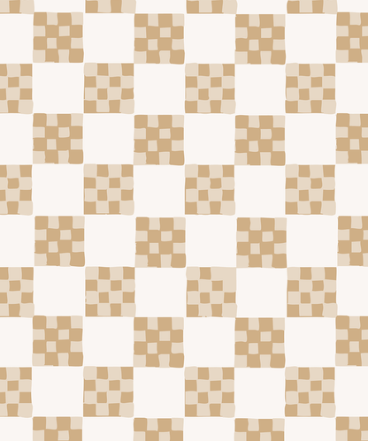 Checkered Quilt Wallpaper, tan and white - mosswell.us
