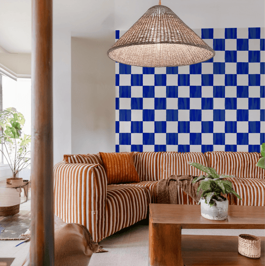 Checkers Wallpaper, cobalt - mosswell.us