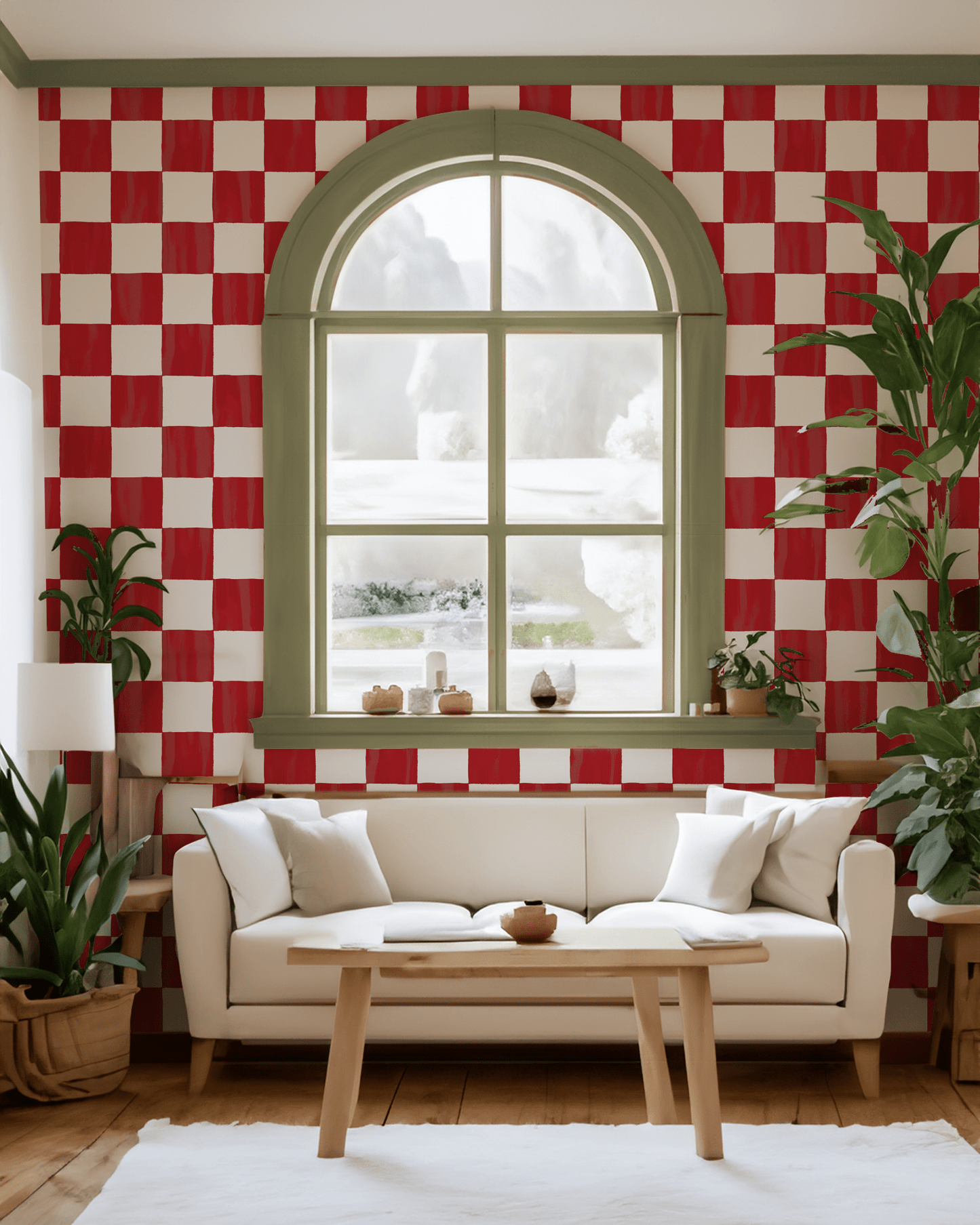 Checkers Wallpaper, red - mosswell.us