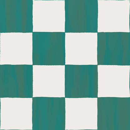 Checkers Wallpaper, teal - mosswell.us