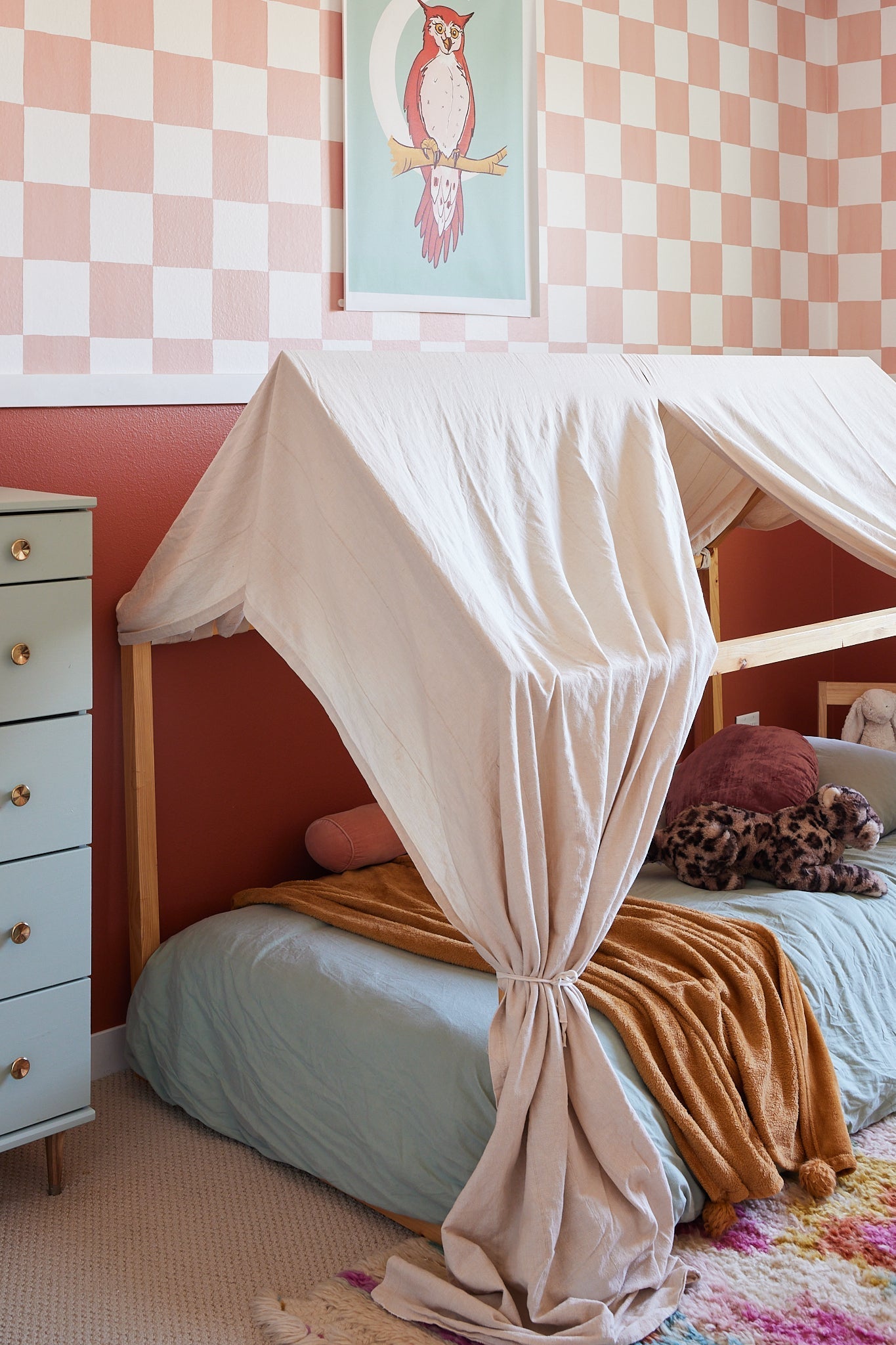 Checkers Wallpaper, terra cotta - mosswell.us