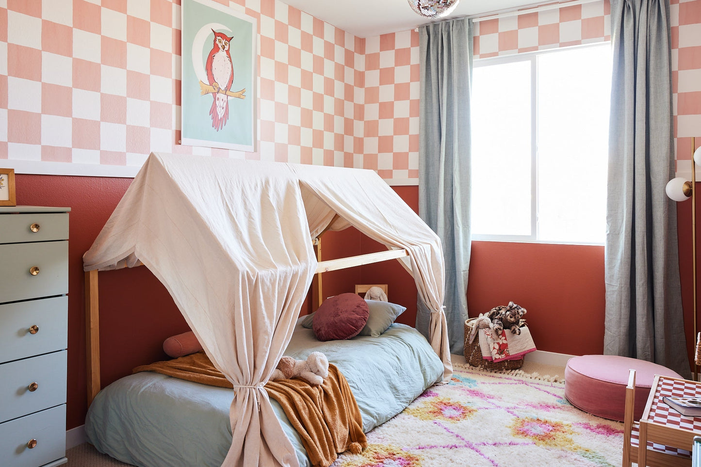 Checkers Wallpaper, terra cotta - mosswell.us