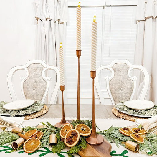 Copper Finish Cast Iron Taper Candle Holders, Set of Three - mosswell.us
