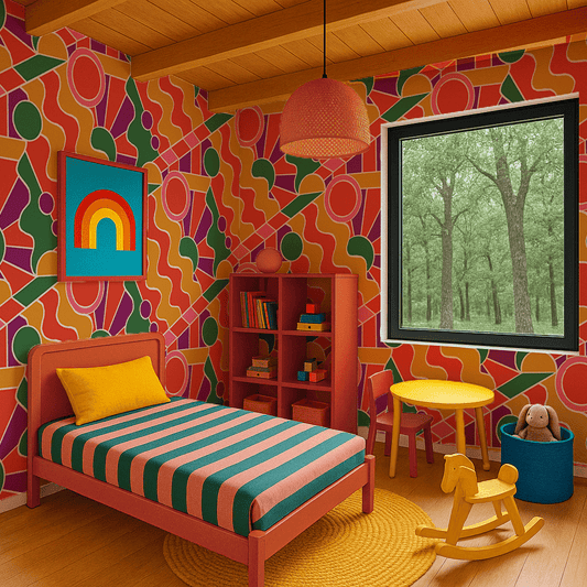 Day Trippin' Wallpaper, purple, red, yellow and green - mosswell.us