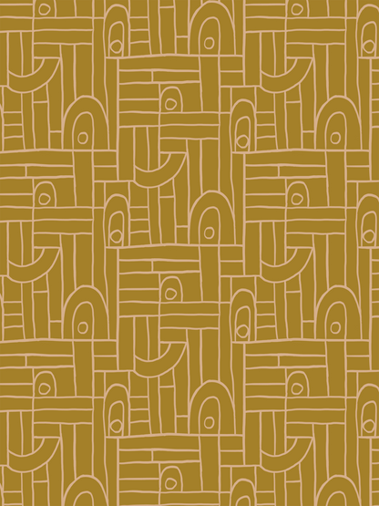 Deco Tile Wallpaper, mustard - mosswell.us