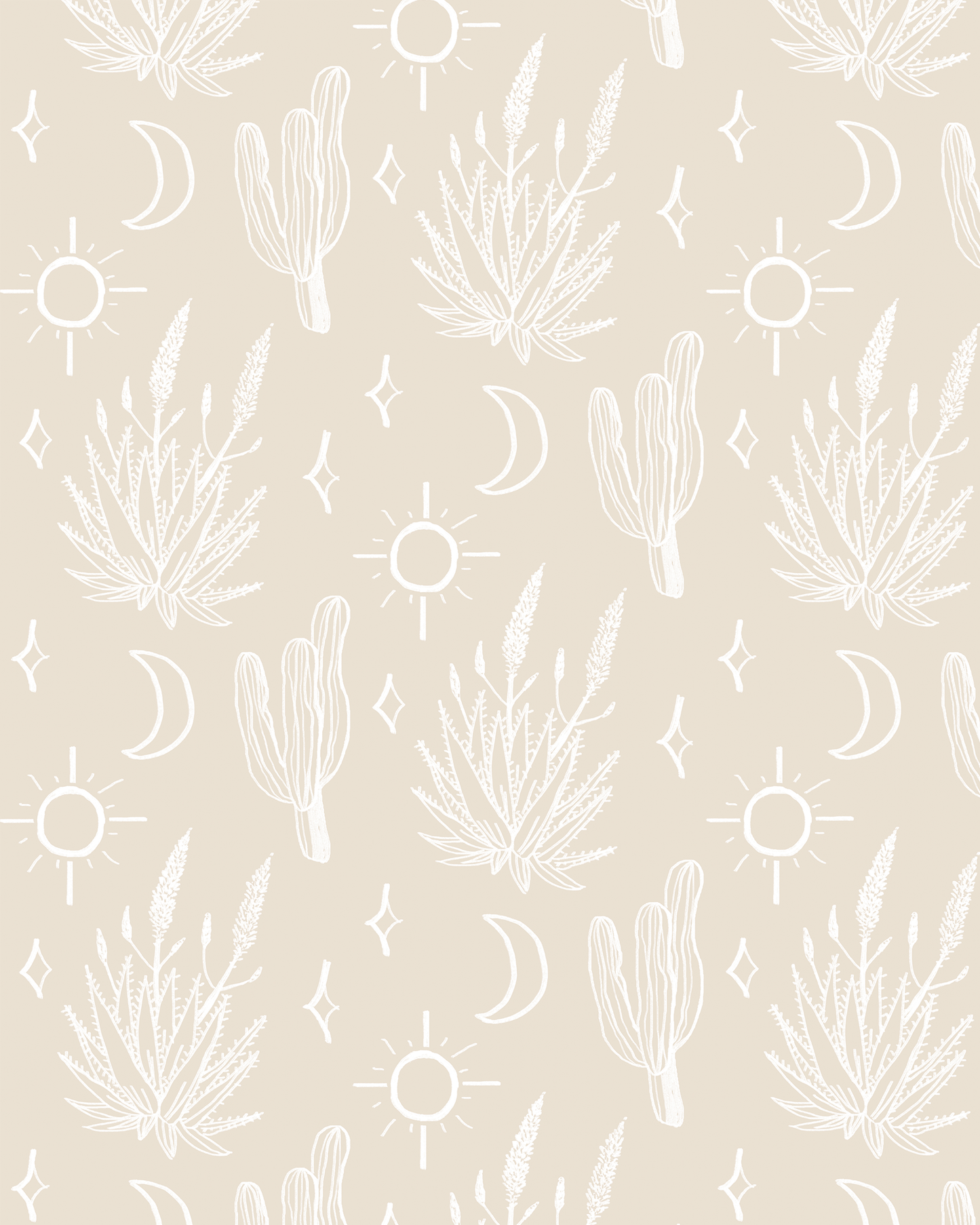 Desert Sky Wallpaper, small pattern, sand and white - mosswell.us