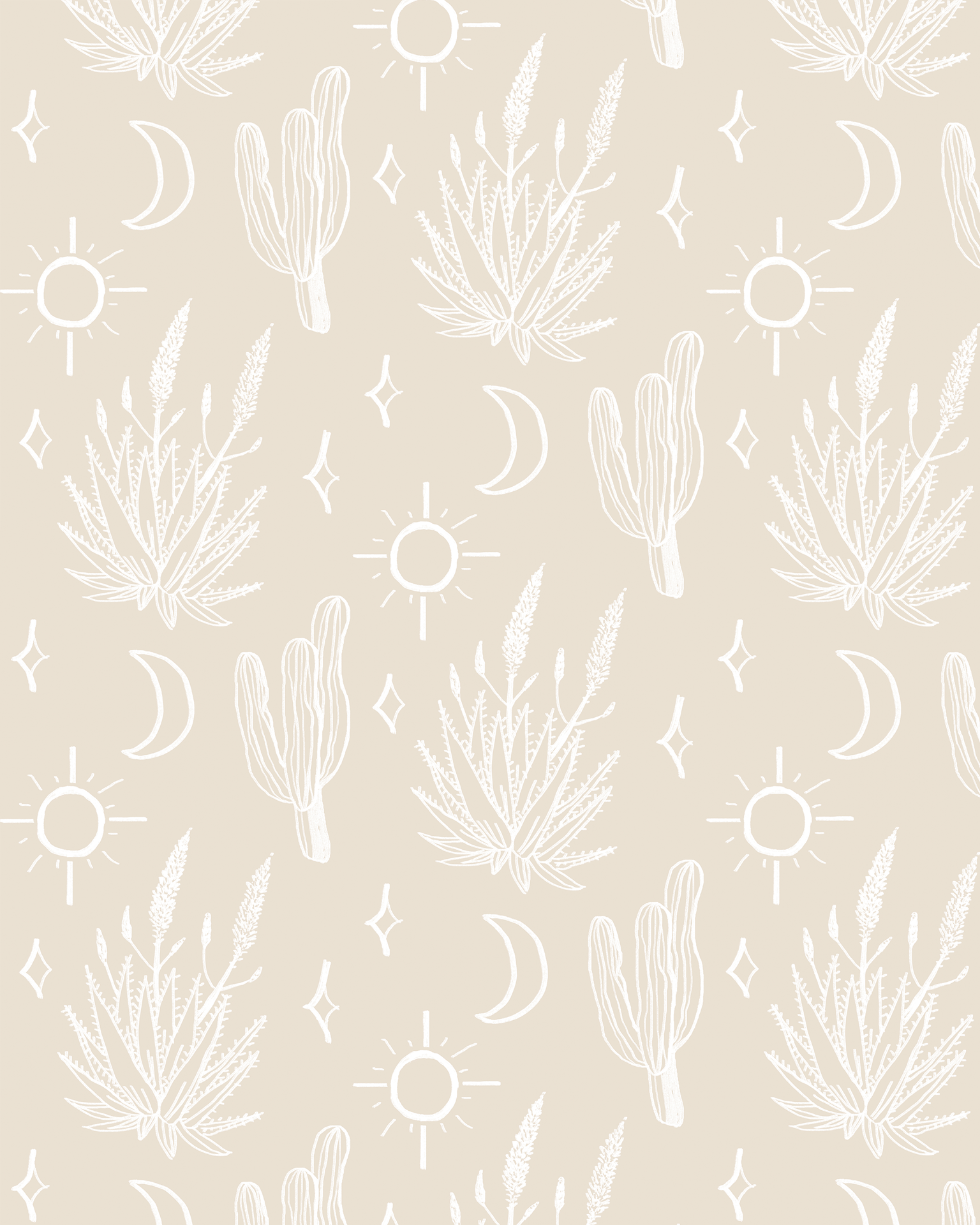 Desert Sky Wallpaper, small pattern, sand and white - mosswell.us