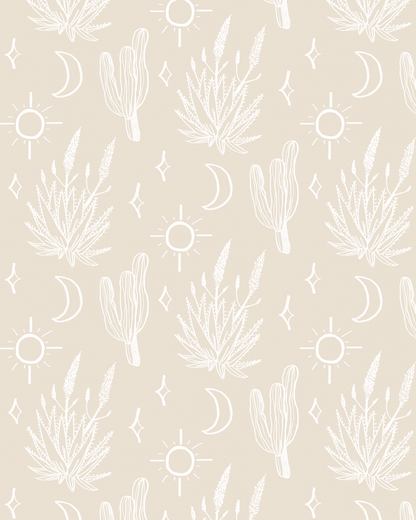 Desert Sky Wallpaper, small pattern, sand and white - mosswell.us