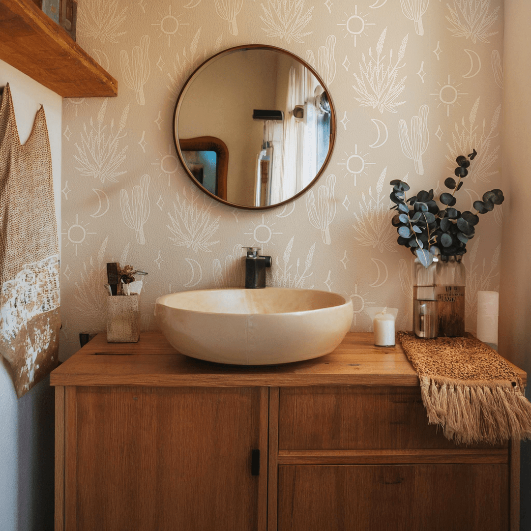 Desert Sky Wallpaper, small pattern, sand and white - mosswell.us