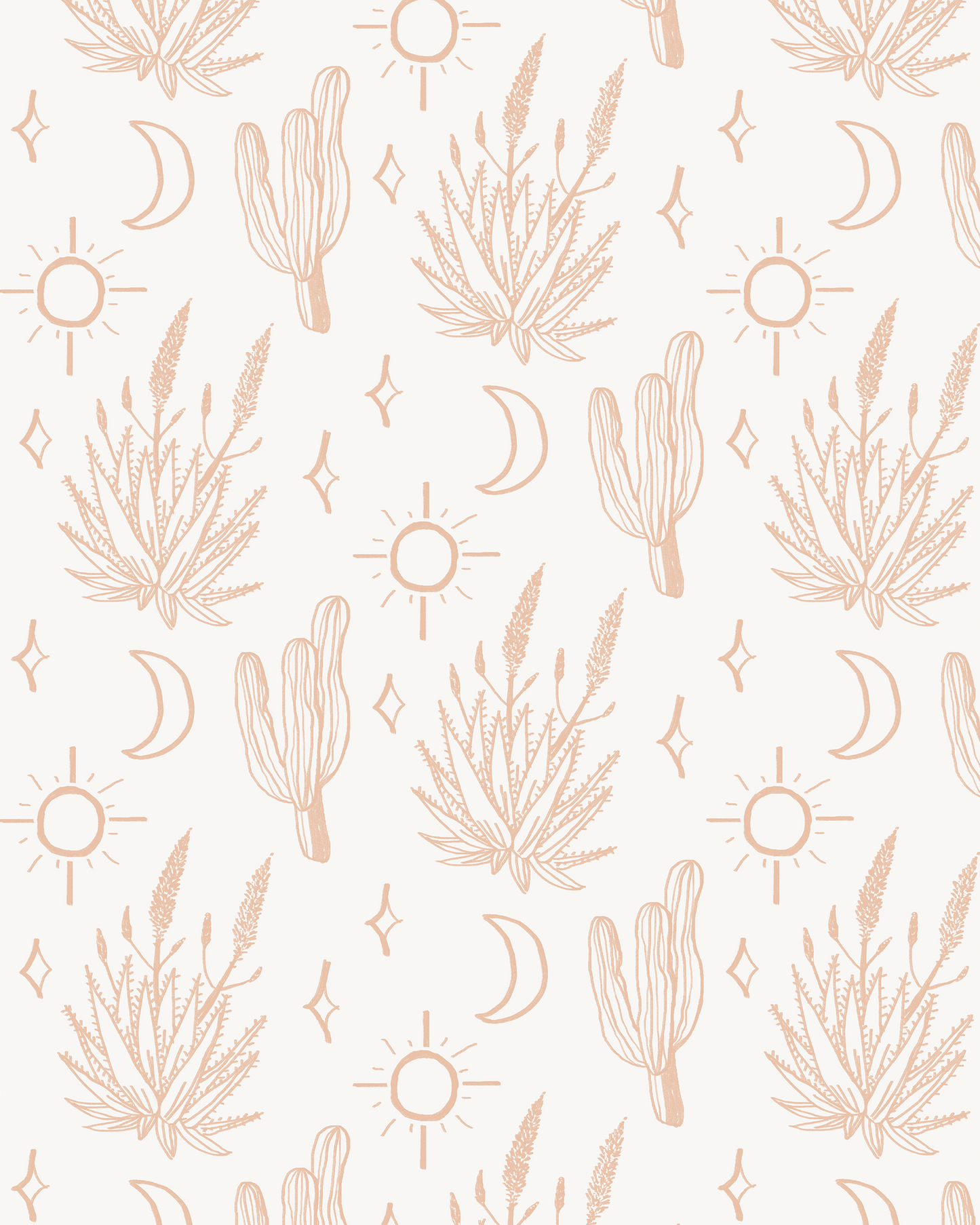 Desert Sky Wallpaper, small pattern, white and clay - mosswell.us