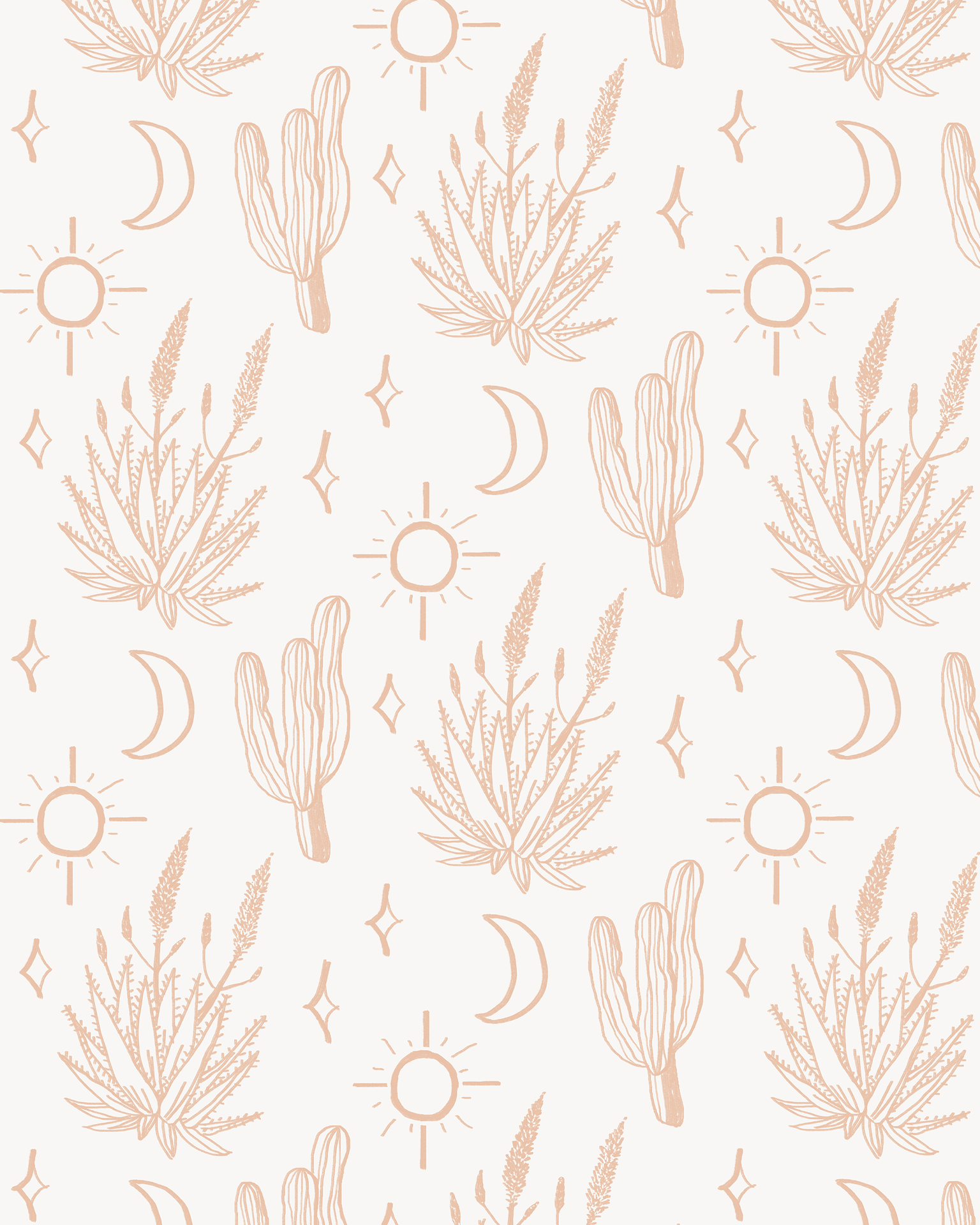 Desert Sky Wallpaper, small pattern, white and clay - mosswell.us