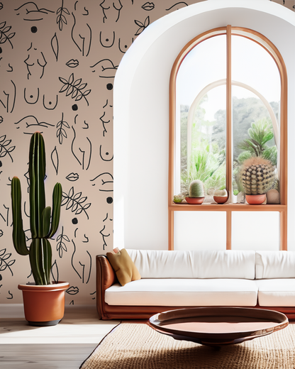 Neutral Nudes Wallpaper, nude and black