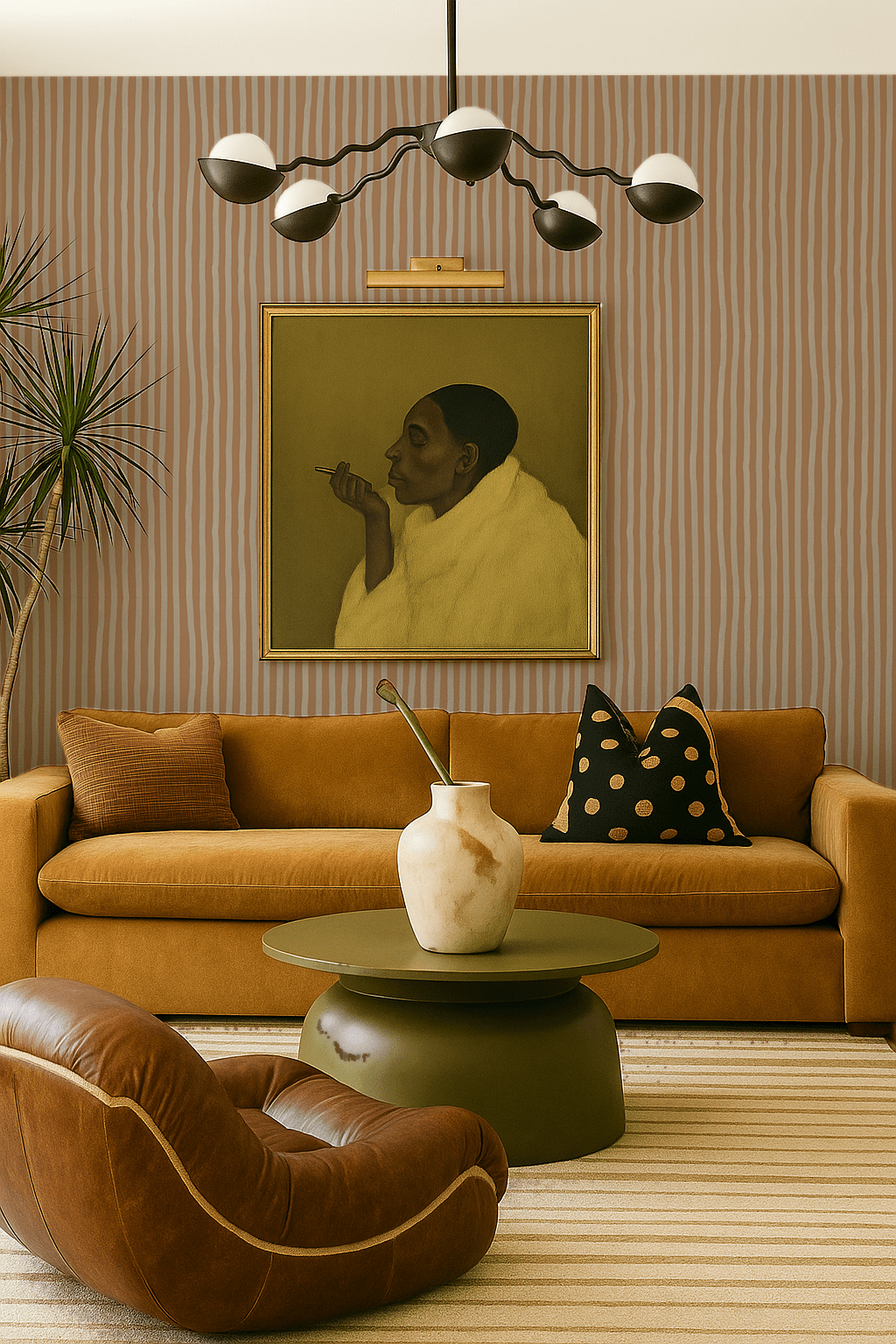 Dolce Stripe Wallpaper, apricot and off - white - mosswell.us