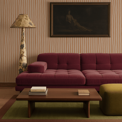 Dolce Stripe Wallpaper, apricot and off - white - mosswell.us