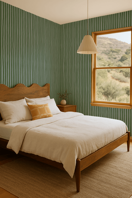 Dolce Stripe Wallpaper, blue and green - mosswell.us