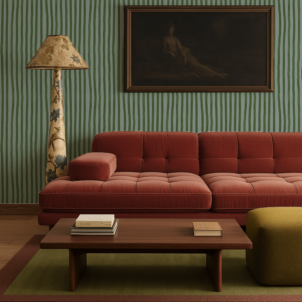 Dolce Stripe Wallpaper, blue and green - mosswell.us