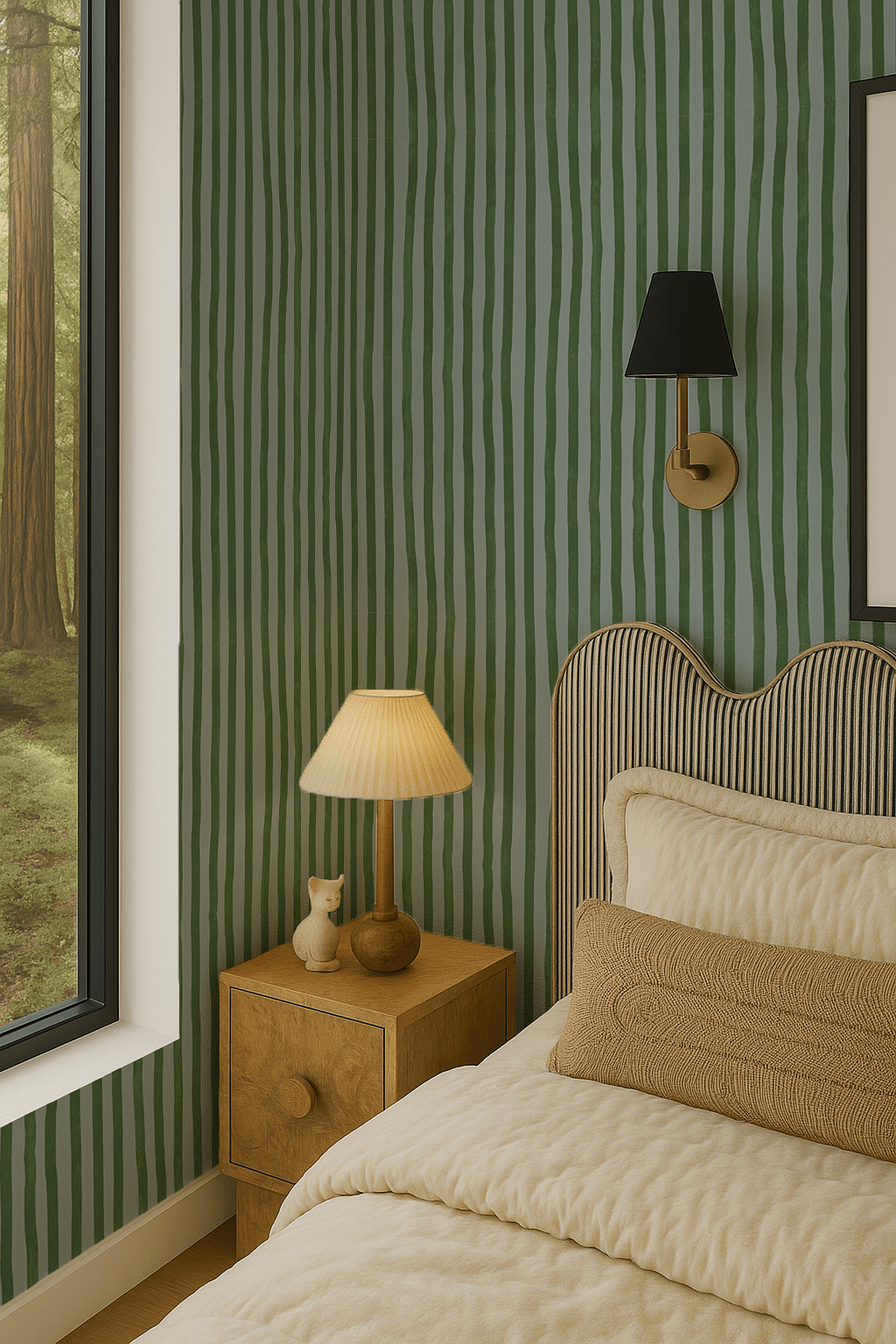 Dolce Stripe Wallpaper, blue and green - mosswell.us
