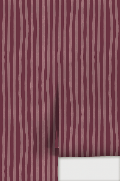 Dolce Stripe Wallpaper, eggplant and mauve - mosswell.us