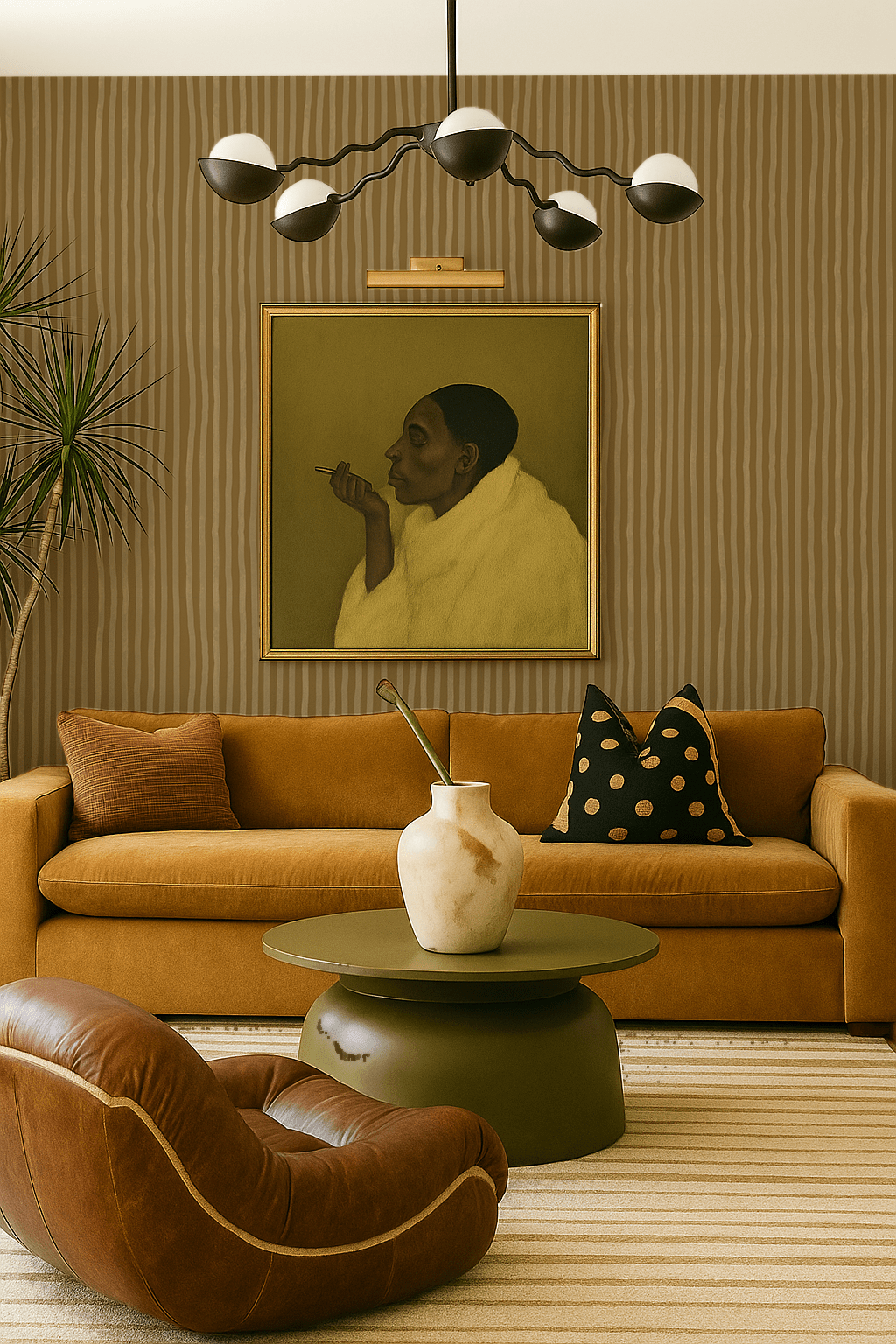 Dolce Stripe Wallpaper, mustard yellow and butter - mosswell.us