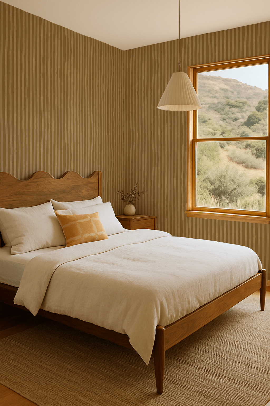 Dolce Stripe Wallpaper, mustard yellow and butter - mosswell.us