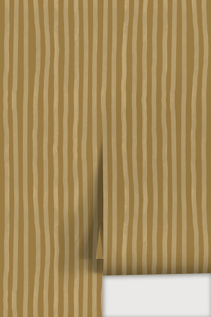 Dolce Stripe Wallpaper, mustard yellow and butter - mosswell.us