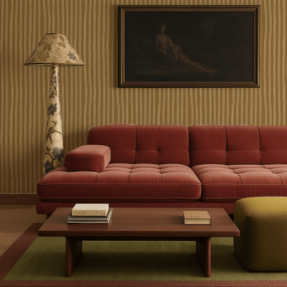 Dolce Stripe Wallpaper, mustard yellow and butter - mosswell.us