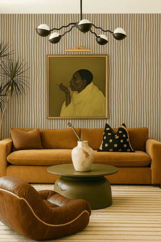 Dolce Stripe Wallpaper, off - white and butter yellow - mosswell.us