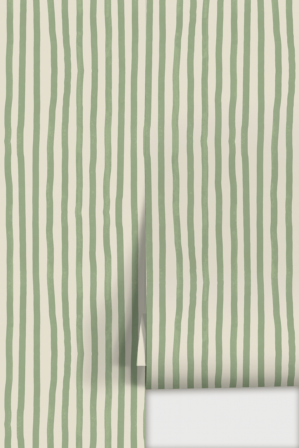 Dolce Stripe Wallpaper, off - white and sage - mosswell.us
