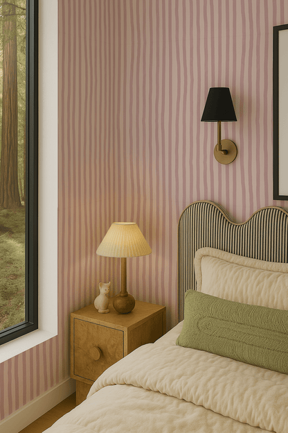 Dolce Stripe Wallpaper, primrose pink - mosswell.us