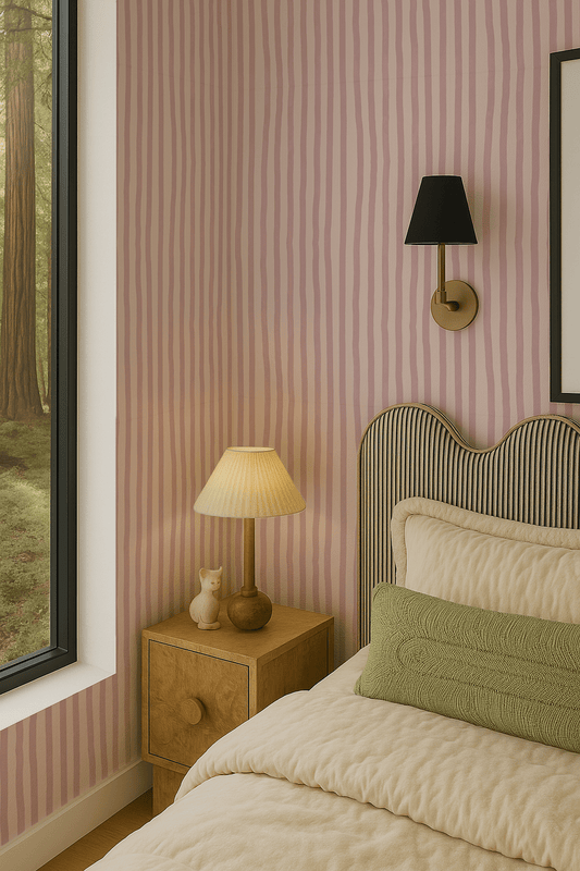 Dolce Stripe Wallpaper, primrose pink - mosswell.us