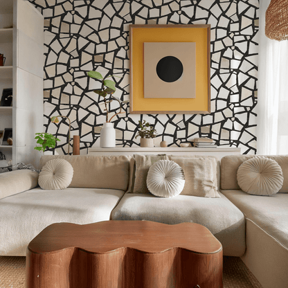 Dolce Terrazzo Wallpaper, black and white - mosswell.us