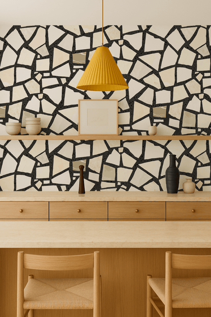 Dolce Terrazzo Wallpaper, black and white - mosswell.us