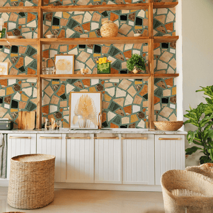 Dolce Terrazzo Wallpaper, teal - mosswell.us