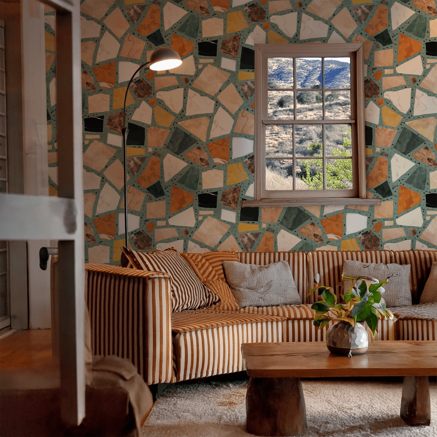 Dolce Terrazzo Wallpaper, teal - mosswell.us