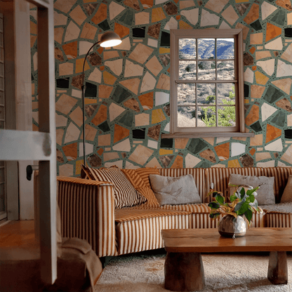 Dolce Terrazzo Wallpaper, teal - mosswell.us