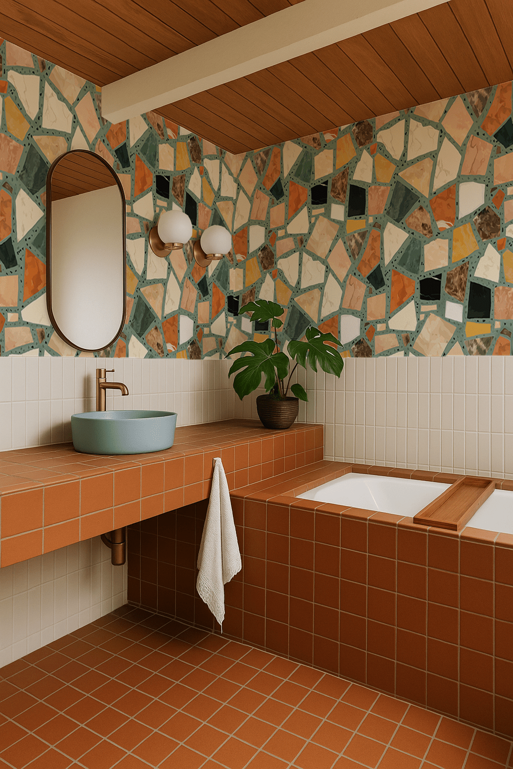 Dolce Terrazzo Wallpaper, teal - mosswell.us