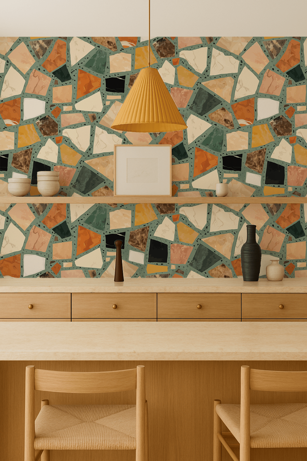 Dolce Terrazzo Wallpaper, teal - mosswell.us