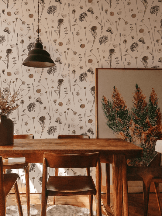 Dried Flora Wallpaper, neutral - mosswell.us