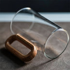 Ecofriendly Glass Mug Set with Dark Walnut Handle - mosswell.us