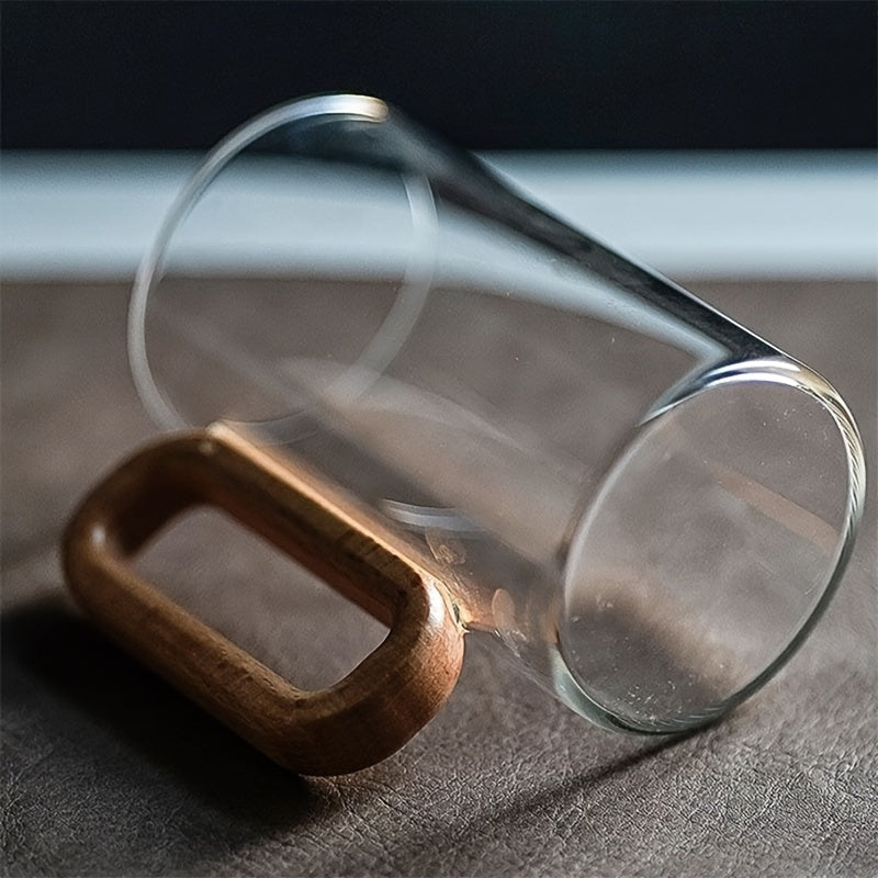 Ecofriendly Glass Mug Set with Dark Walnut Handle - mosswell.us