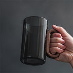 Ecofriendly Glass Mug Set with Dark Walnut Handle - mosswell.us